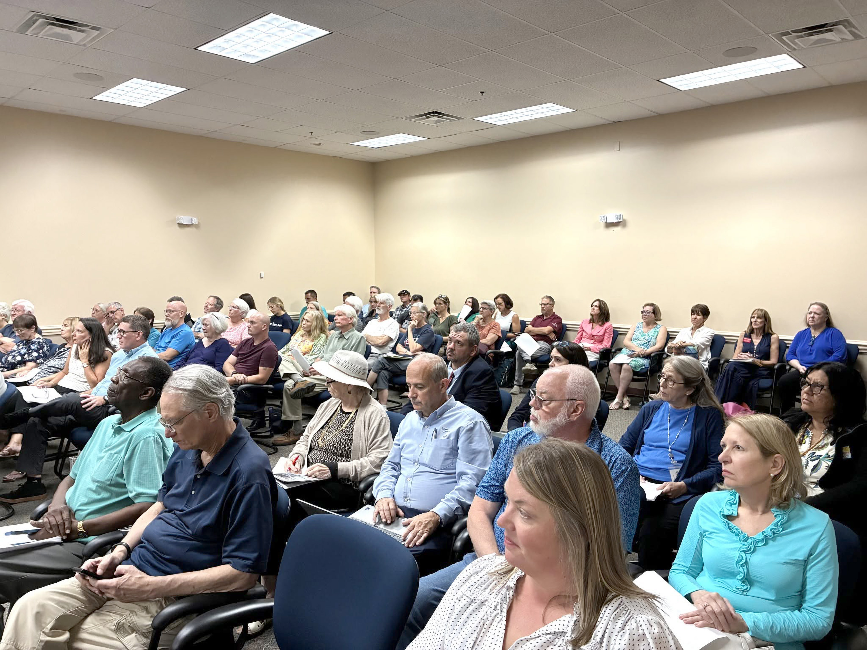 Residents pack the county commission chambers Monday night as the data center moratorium is enacted. Photo by Nassau County Public Information
