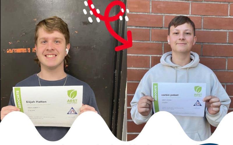Elijah Hatton and Corbin Poteet are AEST Certified Associates.