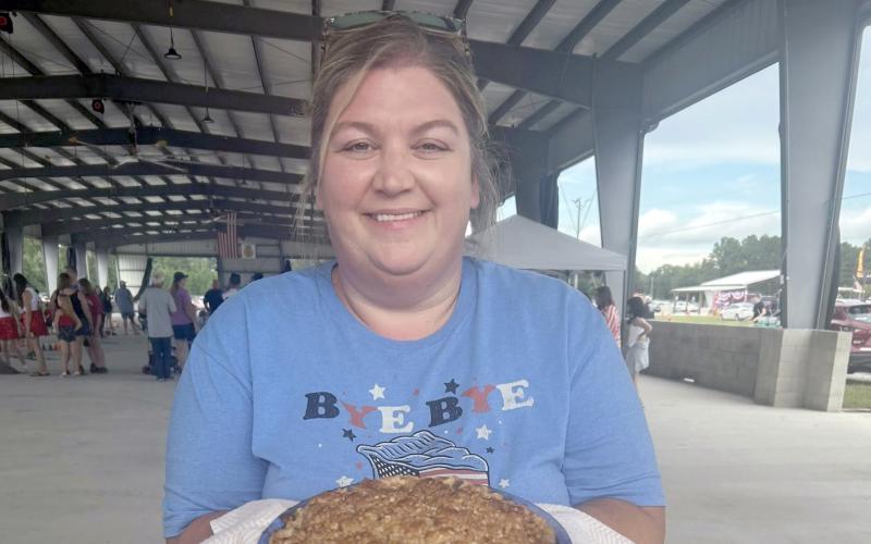 Abby Driggers baked the winning pie for the second year in a row for the Red, White and Boom Independence Day event Friday.