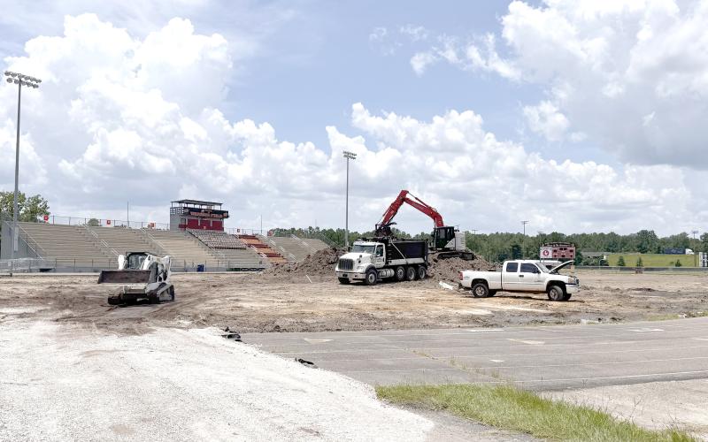 Renovations are underway at the West Nassau High School football and soccer field, part of more than $1.7 million in athletic facility upgrades approved by the Nassau County School Board Feb. 27.