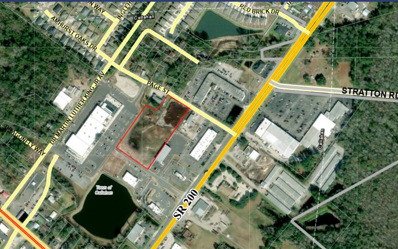 The property outlined in red was purchased by the county in 2024 and will be the eventual home to a western Nassau government complex with several county offices within one central location in Callahan.