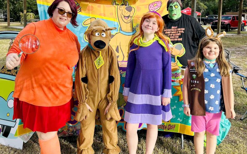 More than 20 decorated trunks greeted hundreds of visitors at Hilliard’s Trunk Trail at Town Hall Park Oct. 25. Photo courtesy of the Town of Hilliard