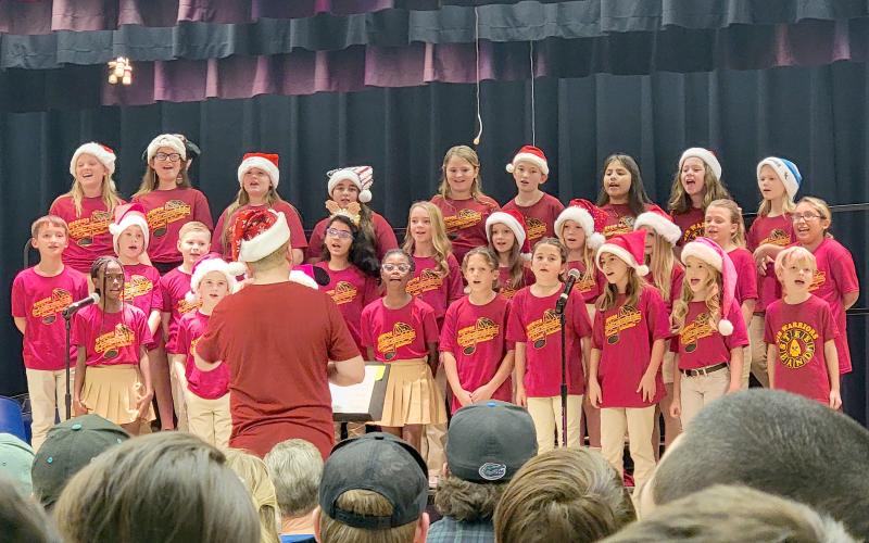 The Callahan Intermediate School chorus and steel drum band showcase their musical skills for friends and family Dec. 18.