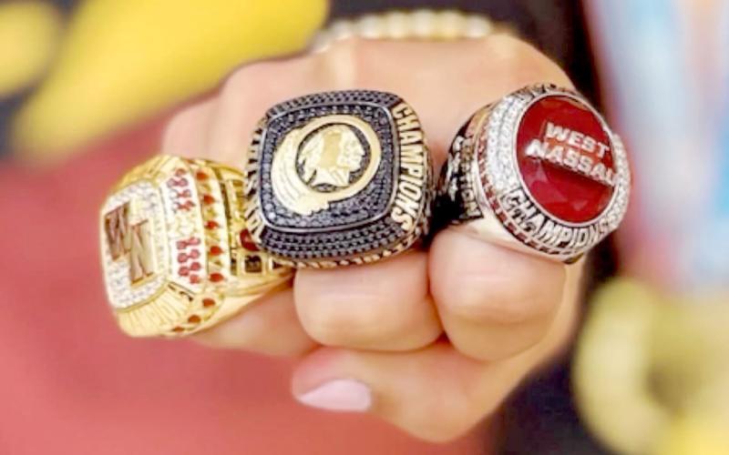 The 2024-25 West Nassau High School cheerleaders recently received their state, national and world championship rings. The team won the school’s 14th state championship in January and also won West Nassau’s fifth world championship and eighth national championship in February.