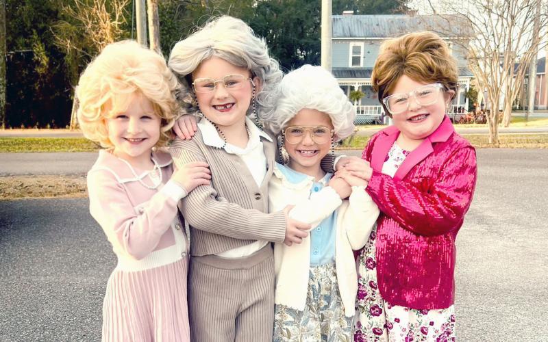 Annagrace Wignall, Lynden Johns, Magnolia Maxwell, and Aubryn Bolger dressed up as the Golden Girls at Callahan Elementary.