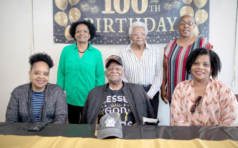 Sylvester Ross is blessed by God, as his shirt reads. The Hilliard veteran celebrated his 100th birthday with family and friends March 11. Photo courtesy of the Nassau County Council on Aging