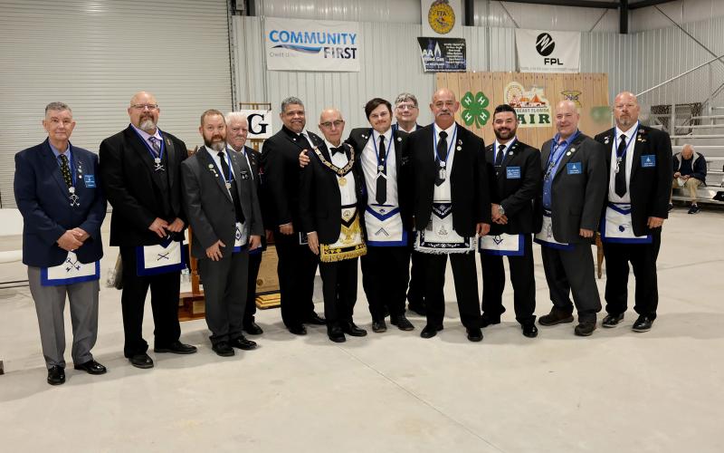 Freemasons gather together for the 100 Man Mason meeting at the Northeast Florida Fairgrounds March 28. Submitted