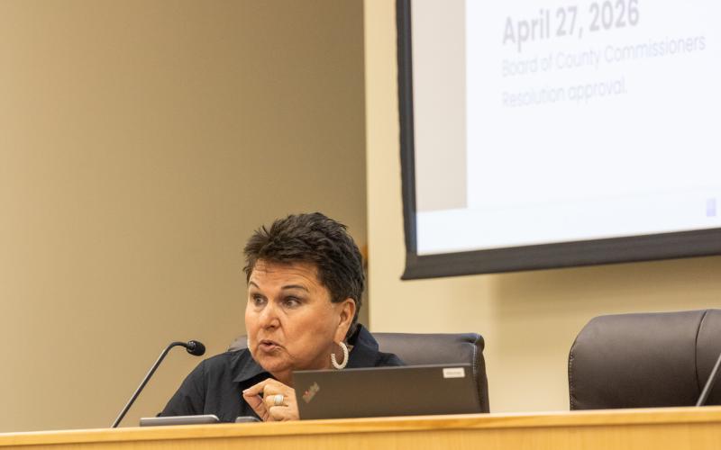 Superintendent Kathy Burns speaks at the March 23 school board workshop. Photo by Nick Blank
