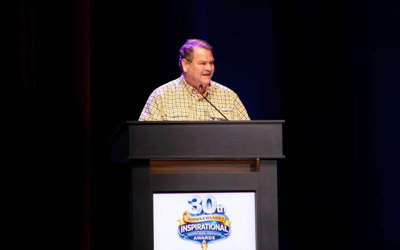 John Franklin accepts his award during the 30th Anniversary Inspirational Country Music Association Awards. Photo by William Twitty Photography