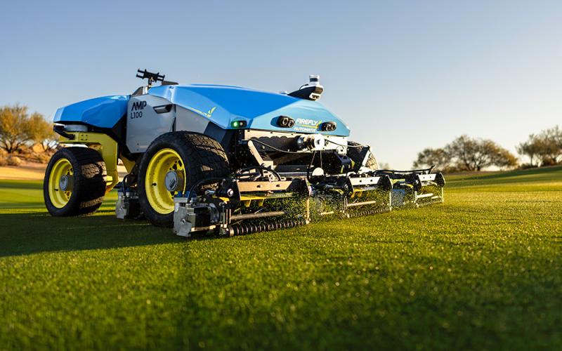 A Firefly AMP P-100 autonomous electric mower will soon be utilized to mow the new Westside Regional Park and other Nassau County properties. The mower purchase at $186,040 was made by the county commission May 20. Photo courtesy of Firefly Automatix