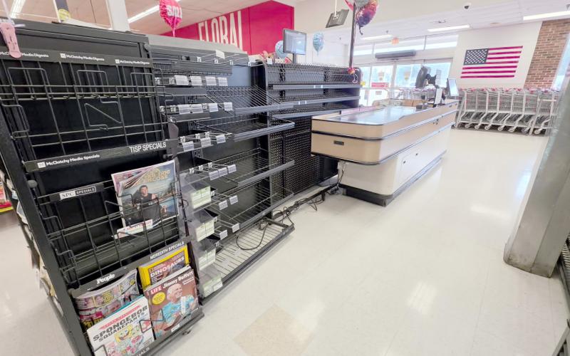 The shelves are already bare in some areas of Callahan’s Winn-Dixie Sept. 29. As of Sept. 30, the store no longer honors company sale prices and reduces its hours to 8 a.m. to 9 p.m. as markdowns are underway.