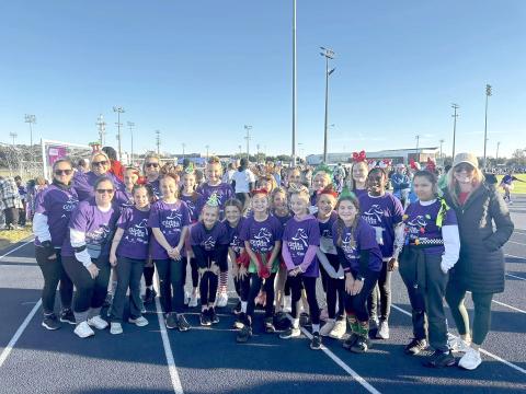 Girls from Callahan Intermediate School participate in Girls on the Run at the University of North Florida Dec. 7. CIS’ Mrs. Jefferson, Mrs. Balderson, Mrs. Rewis and Mrs. Clements host the program at the intermediate school. Submitted