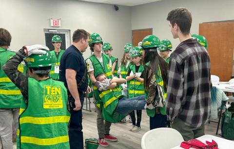 YETies from the 4-H Yet program are joined by members of Fire Rescue Station 30 on Thursday to learn search and rescue tactics. Submitted
