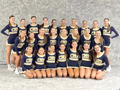 The Callahan Middle School cheerleaders proudly represent Nassau County in two categories among junior high competition at the Universal Cheerleaders Association High School Nationals in Kissimmee. 