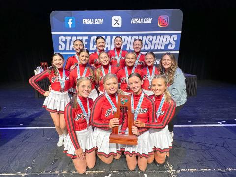 The Hilliard Middle-Senior High School cheerleaders made school history by placing second in the Game Day division at the Florida High School Athletic Association state championship Jan. 31.