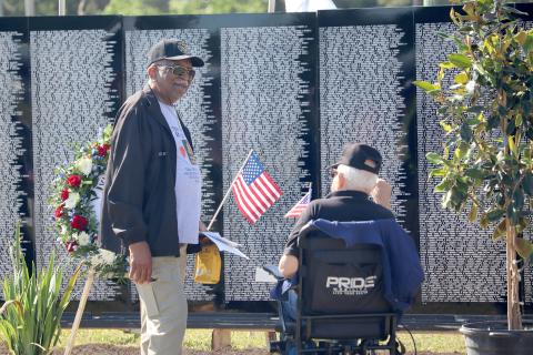 Veterans and community members alike visited the wall throughout the weekend. 