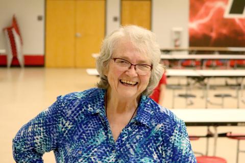 Hilda Loyd enjoys her retirement celebration May 14. She retired from volunteering at Hilliard Middle-Senior High School, where she has served as either a paid employee or a volunteer over the course of 40 years. Photo by Mike Thorn