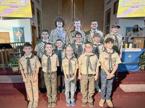 Callahan Boy Scout Troop 351 welcomes new scouts as they cross over from Cub Scouts.