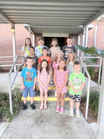 Pictured in the front row are Carter Chambers, Charlee Eastman, Brookly Reynolds, and Beau Wisdom. Pictured in the second row are Emma Davison, Hugh Jones, Baylor Branson, and Ansley Smith. Students in the third row include Josie Abernathy, Karalyne Higginbotham, Saylor Cantrell, and Claude Whaley.