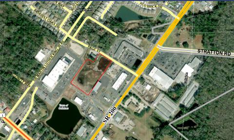 The property outlined in red was purchased by the county in 2024 and will be the eventual home to a western Nassau government complex with several county offices within one central location in Callahan.