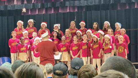 The Callahan Intermediate School chorus and steel drum band showcase their musical skills for friends and family Dec. 18. 