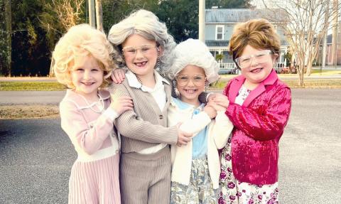 Annagrace Wignall, Lynden Johns, Magnolia Maxwell, and Aubryn Bolger dressed up as the Golden Girls at Callahan Elementary.