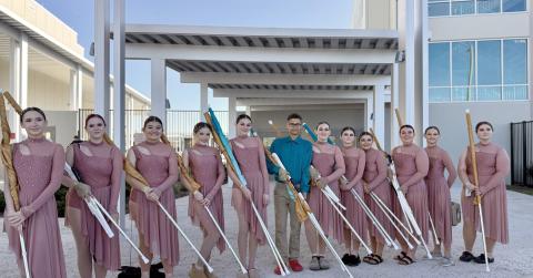 The West Nassau Warrior Guard performs in the Florida Federation of Colorguards Circuit Regional Color Guard Premiere Jan. 17 in Orlando.