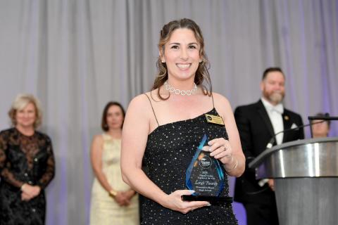 Fernandina Beach High School teacher Sarah Twardy is the Nassau County School District Teacher of the Year. She received the honor Friday night at The Ritz-Carlton Amelia Island. She will now compete for the state’s top honor, which is announced during the summer. Photo courtesy of the Nassau Education Foundation