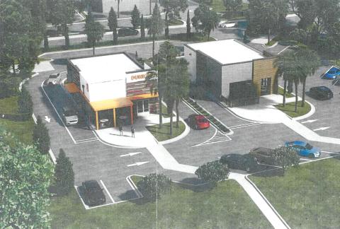 The Dunkin’ Donuts site plan includes a second building to house a future chain food store. The Callahan Town Council approved the site plan March 2. Submitted
