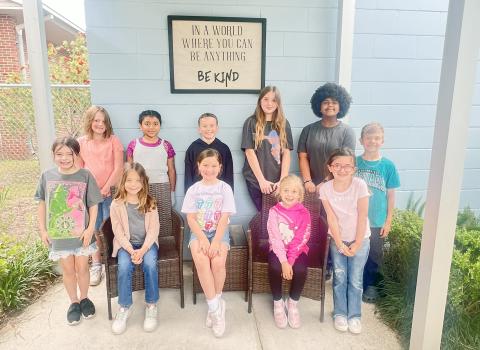 Bryceville Elementary School students learn about the character traits of volunteerism and mentorship in April. 