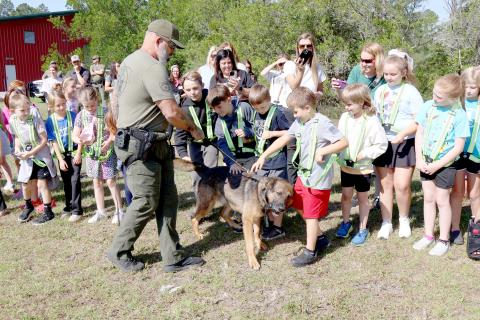 Callahan Elementary School Safety Patrol students visit the Nassau County Sheriff’s Office May 7 to learn about the different tasks the office performs. 