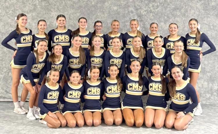 The Callahan Middle School cheerleaders proudly represent Nassau County in two categories among junior high competition at the Universal Cheerleaders Association High School Nationals in Kissimmee.