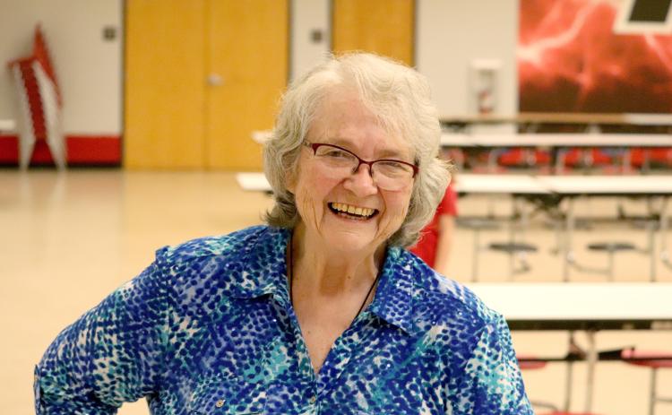 Hilda Loyd enjoys her retirement celebration May 14. She retired from volunteering at Hilliard Middle-Senior High School, where she has served as either a paid employee or a volunteer over the course of 40 years. Photo by Mike Thorn