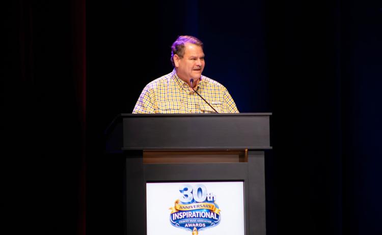 John Franklin accepts his award during the 30th Anniversary Inspirational Country Music Association Awards. Photo by William Twitty Photography