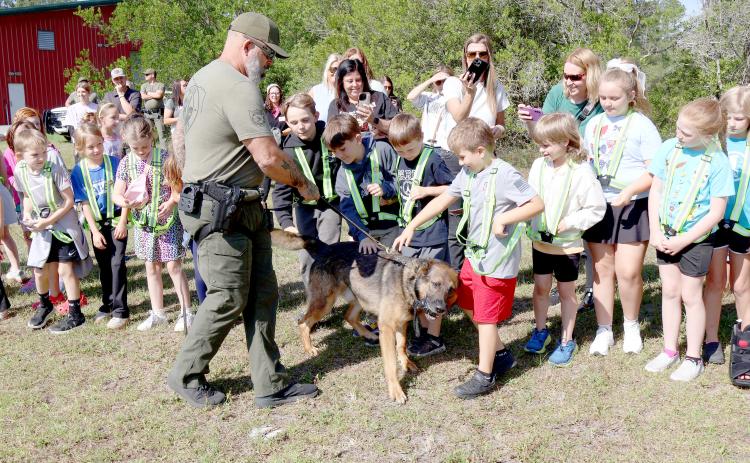 Callahan Elementary School Safety Patrol students visit the Nassau County Sheriff’s Office May 7 to learn about the different tasks the office performs.