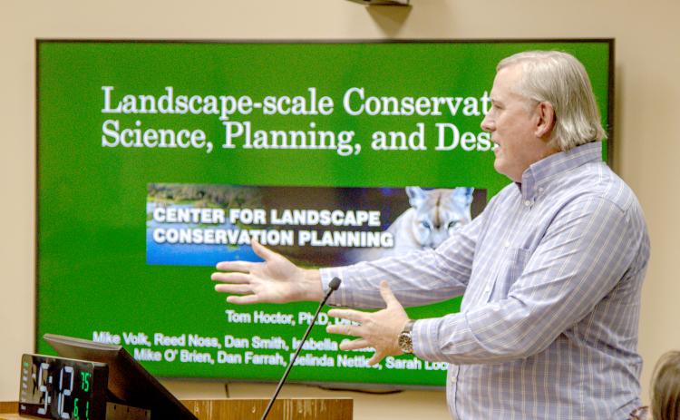 Tom Hoctor, director for the Center of Landscape and Conservation Planning at the University of Florida, talks about Florida conservation efforts June 1. Photo by Ashley Chandler