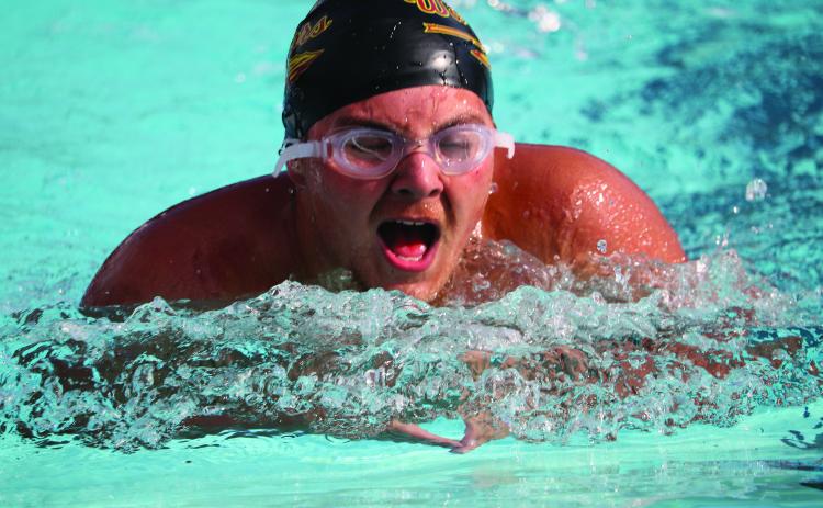 Brody Rhoads swims for West Nassau  as the Warriors, Flashes, and Baldwin compete Sept. 10 in Hilliard.