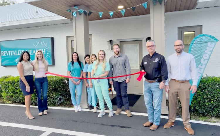 Callahan resident Dr. Brooke Leone and staff welcome the West Nassau Chamber Sept. 18 for the grand opening of Revitalize Health and Body’s new location at 54390 Green Ave., Callahan.